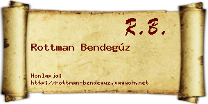 Rottman Bendegúz névjegykártya